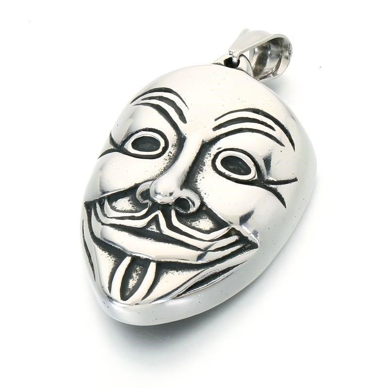Kemstone Stainless Steel Gothic Joker Mask Pendant Necklace for Men KP118521-LU