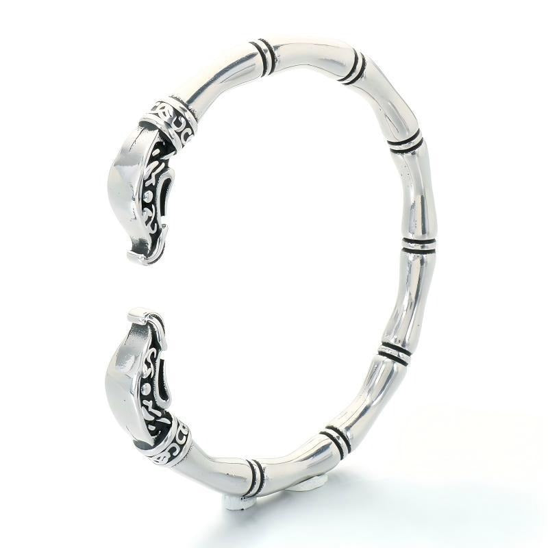 Kemston Snake Head Cuff Bracelet for Men Titanium Steel Bamboo Link Gothic KB214278-LU