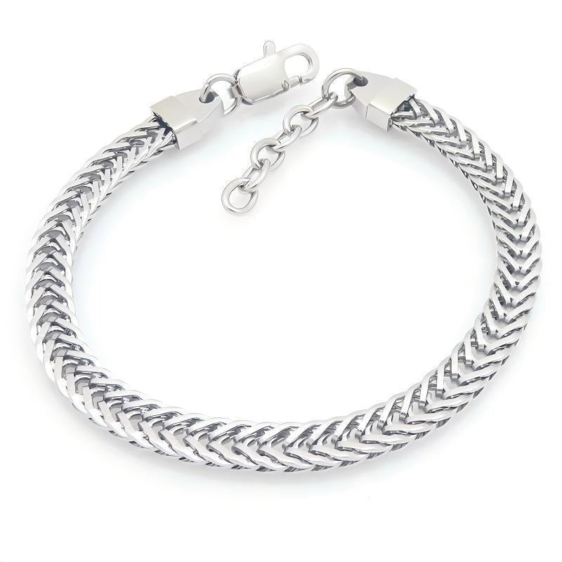 Kemston Braided Chain Bracelet for Men Stainless Steel Woven Texture KB216164-KFC