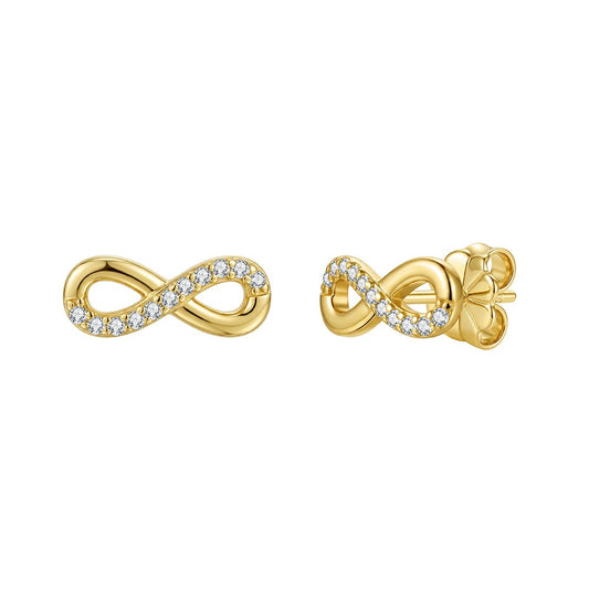 Kemstone Infinity Moissanite Stud Earrings for Women 925 Sterling Silver SMOE33