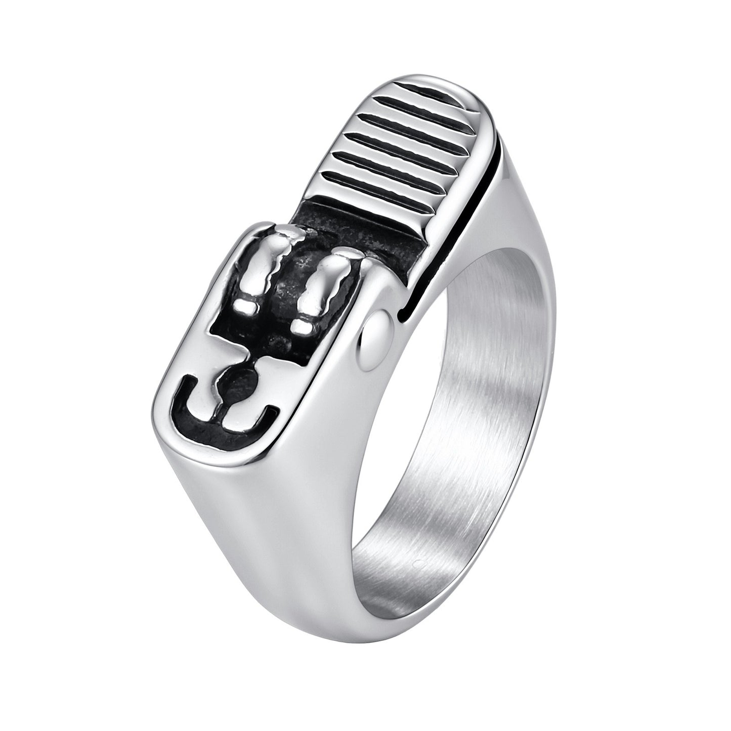 Kemston Stainless Steel Lighter Ring for Men Mechanical Street Punk Jewelry RC-1149