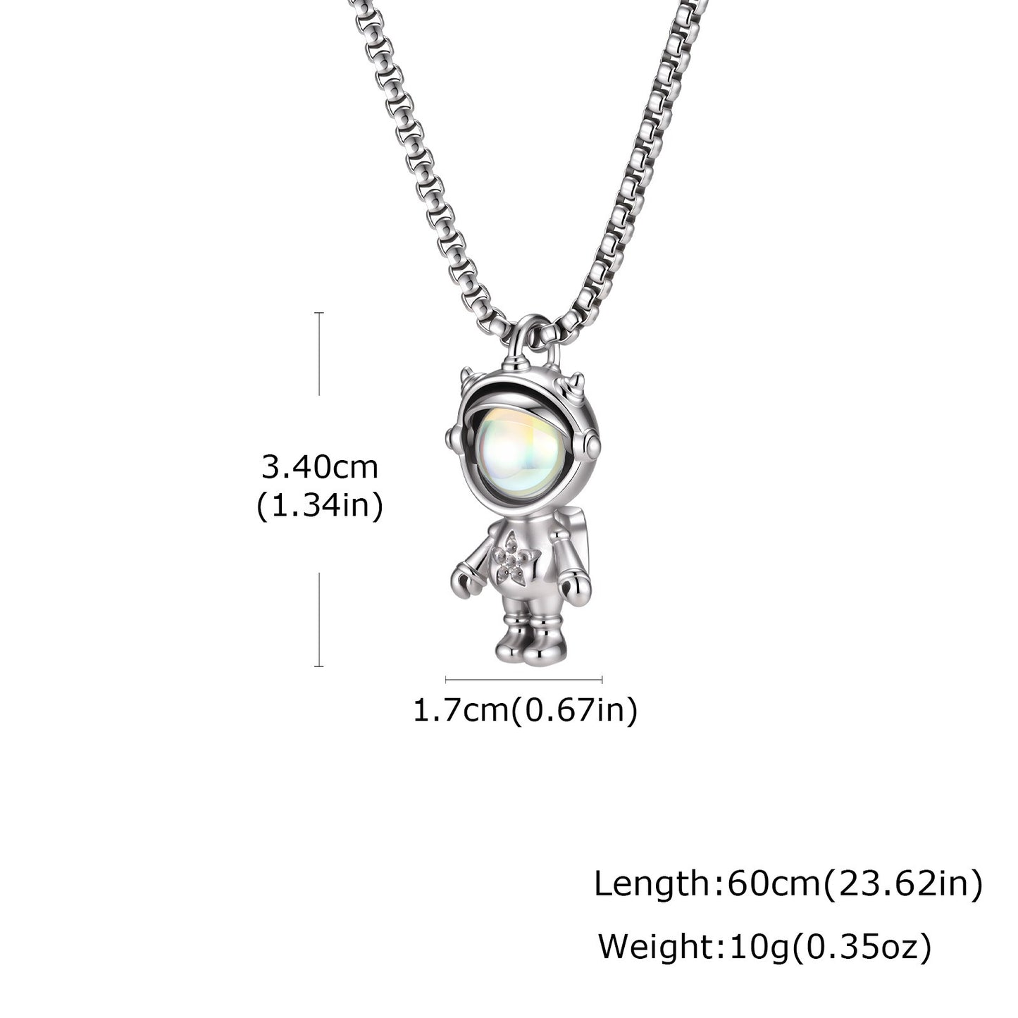 Kemstone Stainless Steel Astronaut Pendant Necklace for Men Space Design PN-2407