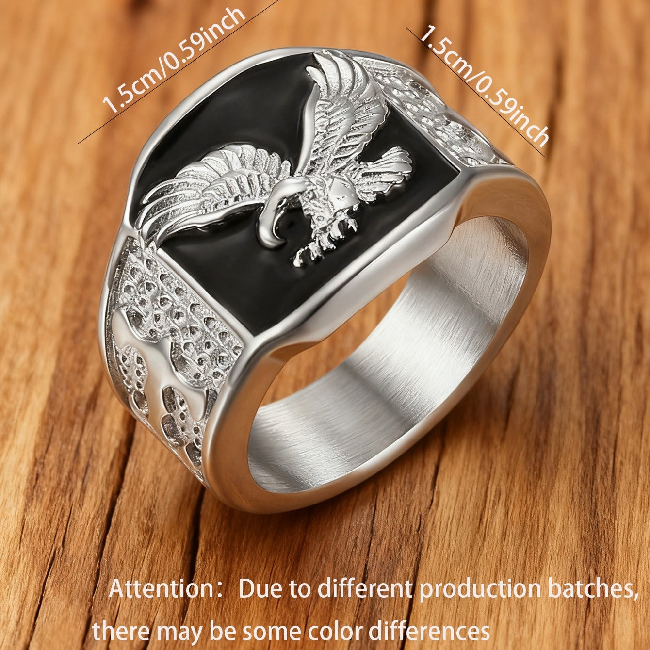 Kemstone Men’s Stainless Steel Eagle Ring – Vintage Street Style Jewelry MJ0071