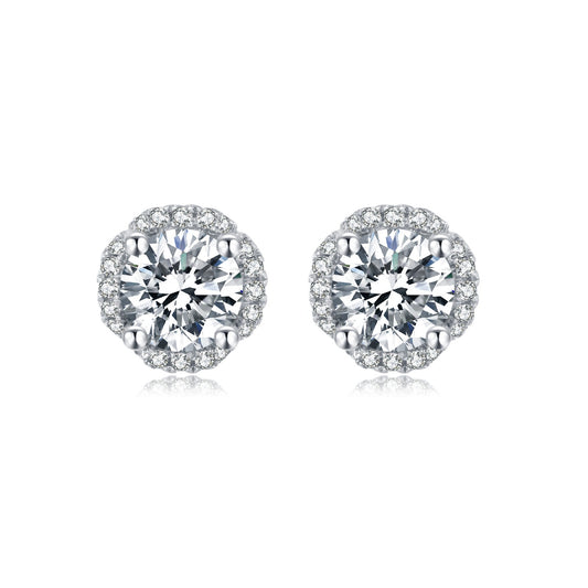 Pendientes de moissanita VVS de 5 mm con diseño original de Kemstone, hechos a mano, para mujer, para boda, K244282E