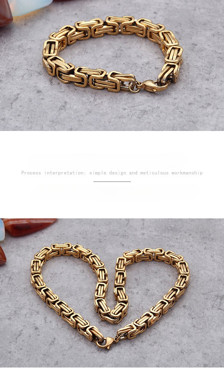 Collar llamativo de acero inoxidable estilo hip hop con cadena cubana Kemstone para hombre KS92303-Z