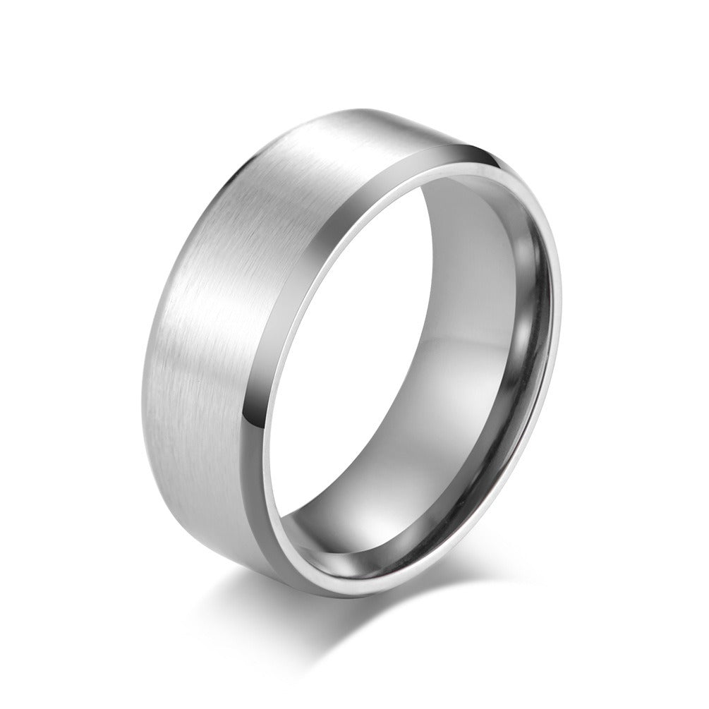 Kemstone Matte Brushed Couple Rings – Titanium Steel Wedding & Engagement Bands K-R351