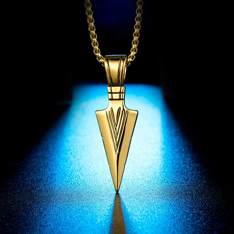 Kemstone Titanium Steel Spearhead Pendant Necklace for Men – Hip Hop Street Style K-PT198