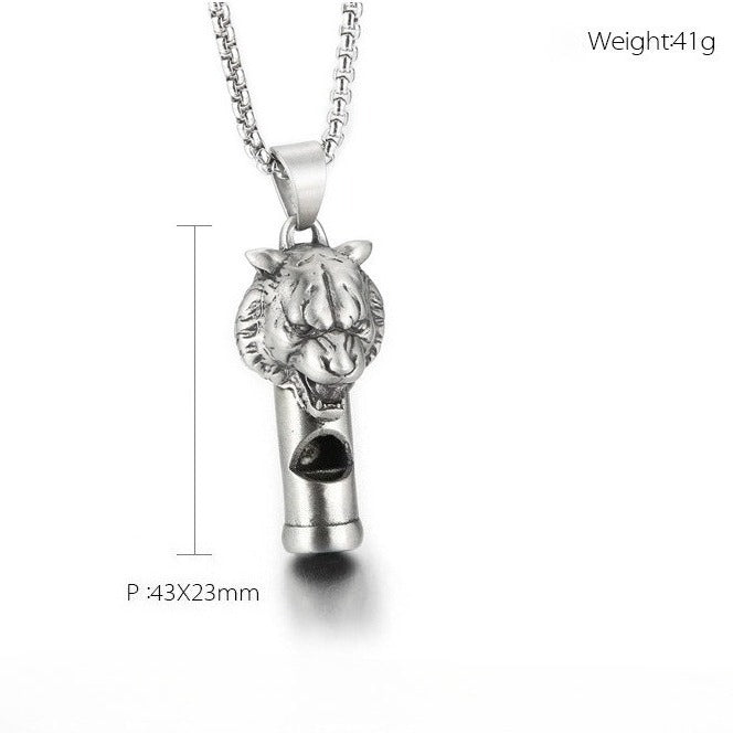 Kemstone Tiger Whistle Necklace for Men Titanium Steel KP99012-KLXS