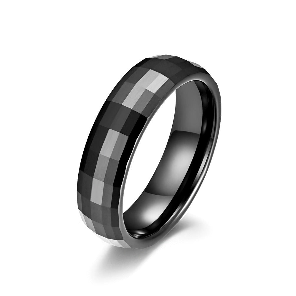 Kemstone Ceramic Ring – Faceted Geometric Design Jewelry for Men & Women K-R448