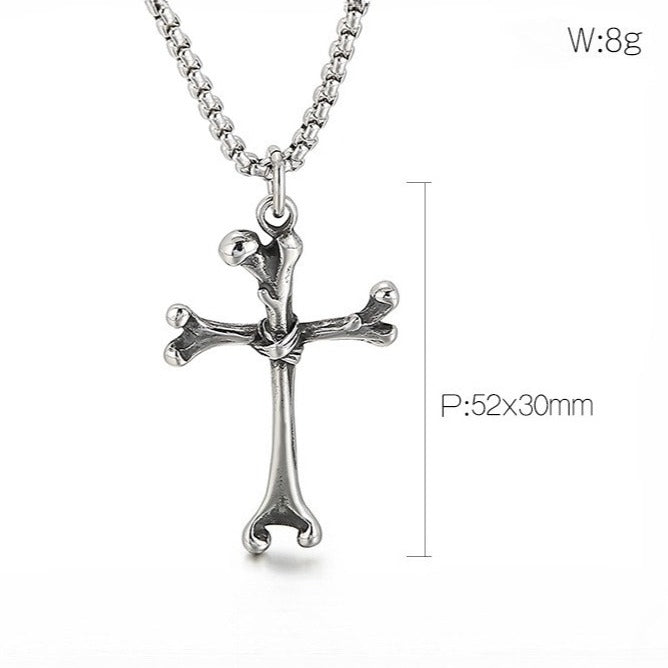 Kemstone Titanium Steel Bone Cross Necklace for Men Gothic KP97633