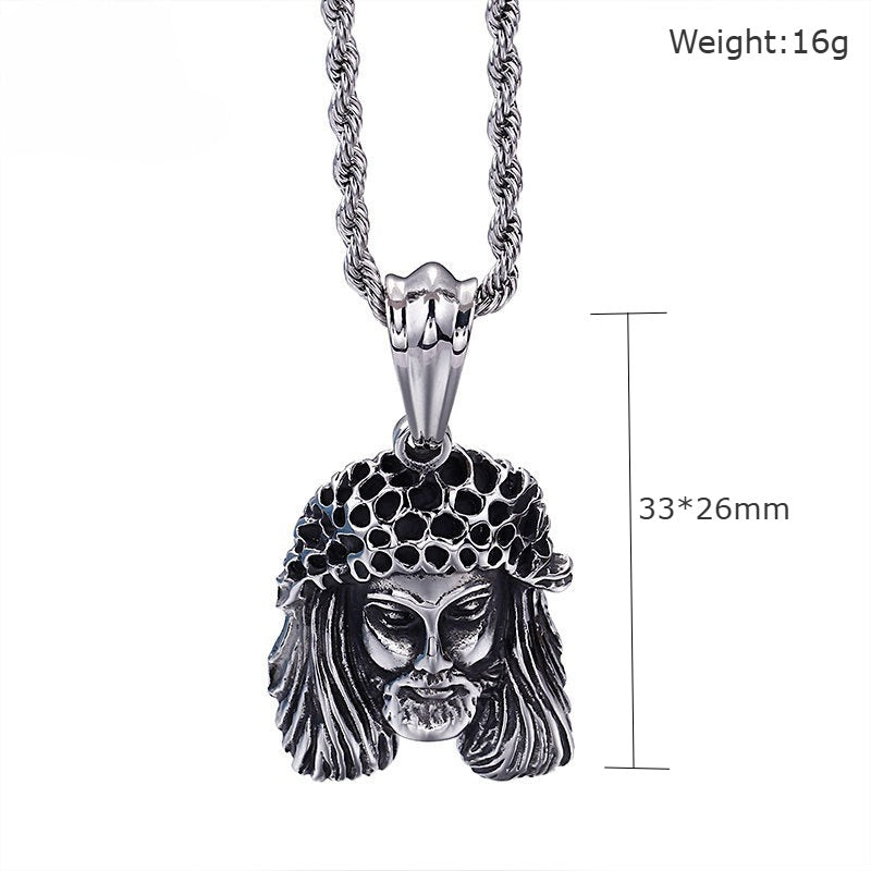 Kemstone Titanium Steel Vintage Warrior Pendant Necklace for Men KP59122-BD