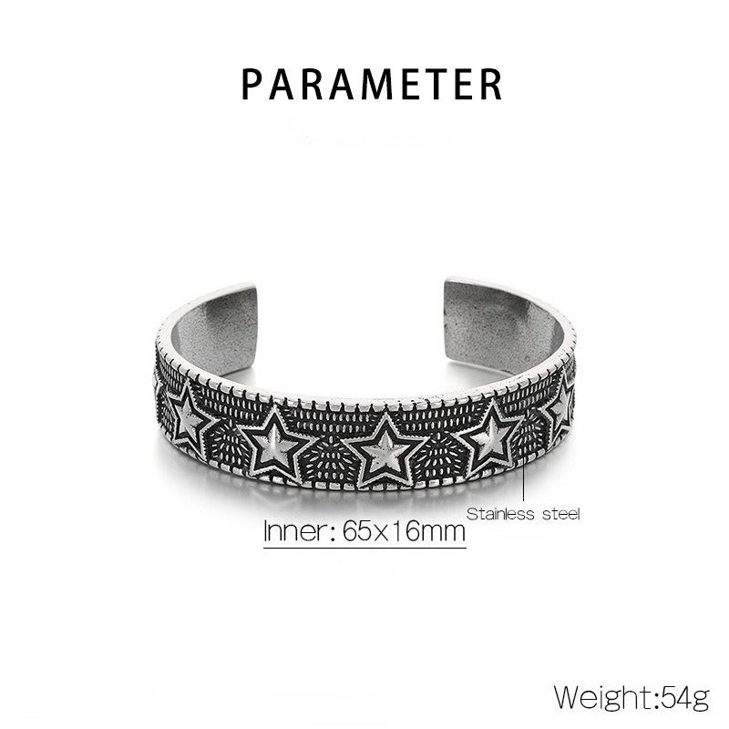 Kemstone Titanium Steel Angel Cross Cuff Bracelet for Men KB209283-LU