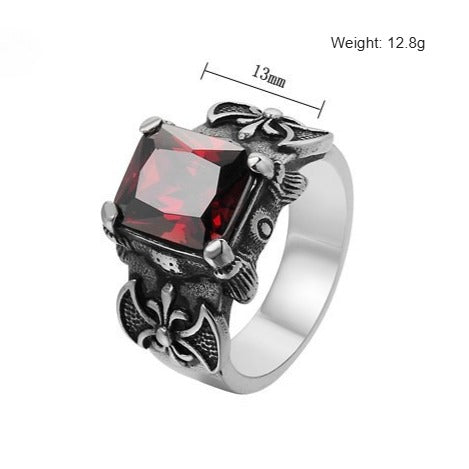 Kemstone Viking Axe Stone Ring for Men Titanium Steel R0542