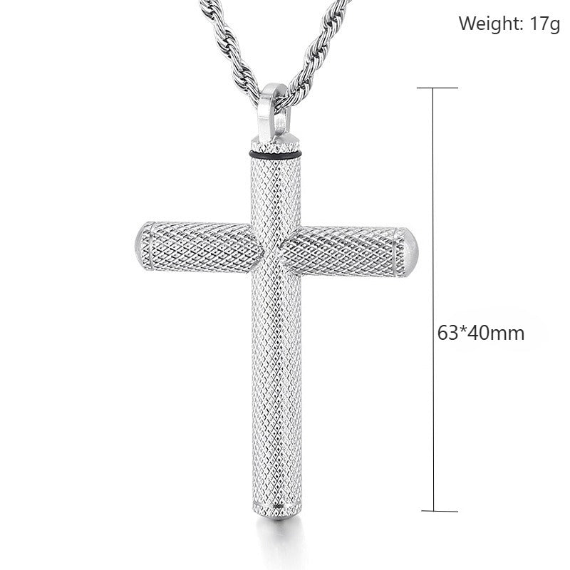 Kemstone Titanium Steel Cross Pendant Necklace for Men KP97205-KFC