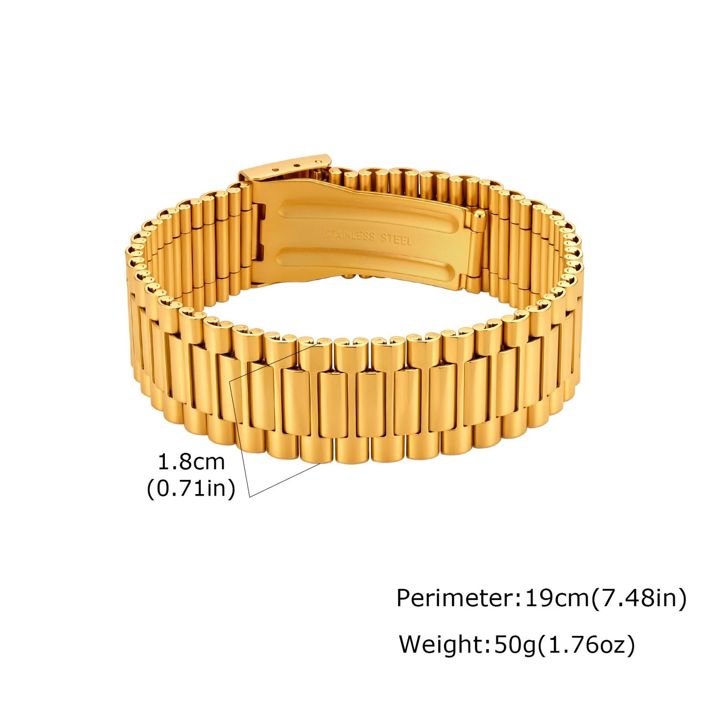 Kemstone Stainless Steel Bracelet for Men Watch Band Link Style BR-1053