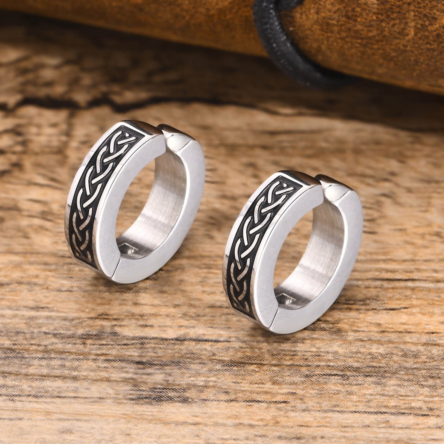 Kemstone Stainless Steel Celtic Knot Ear Clip for Men - Durable Modern Ear Accessory with Ancient Symbolism EH-496