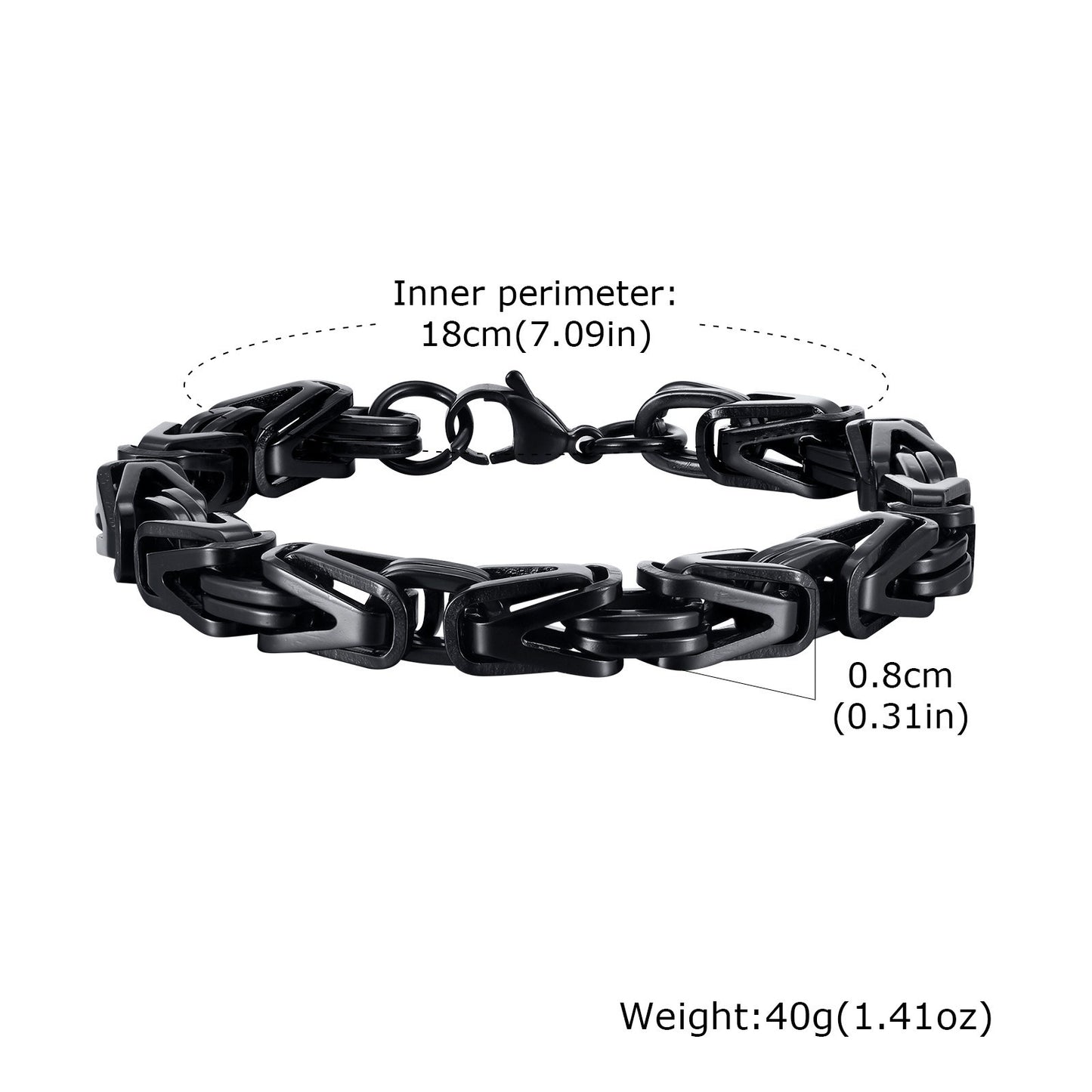 Kemstone Titanium Steel V-Link Chain Bracelet for Men BR-1896