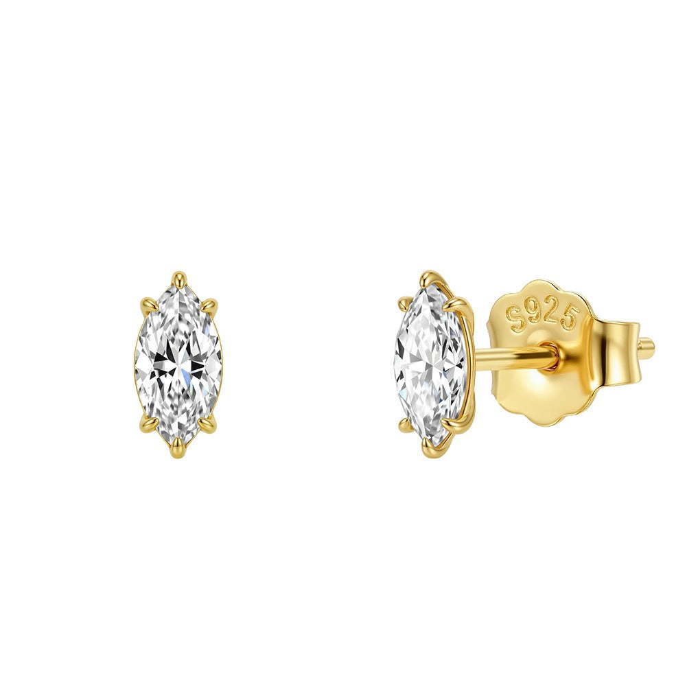 Kemstone Marquise Cubic Zirconia Earrings for Women 925 Sterling Silver Stud LZE69