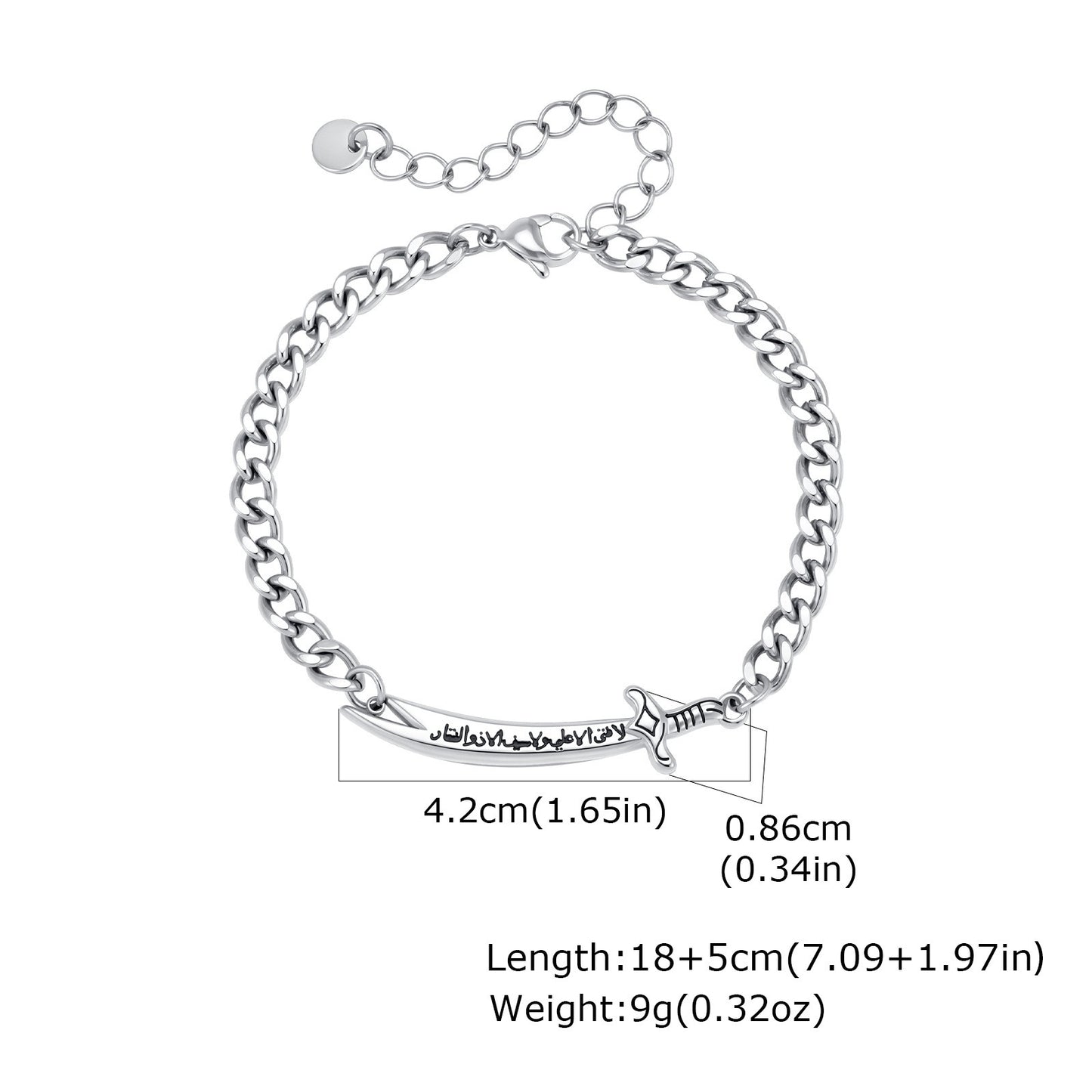 Kemstone Stainless Steel Blade Chain Bracelet for Men Cuban Link Gold Silver BR-2755