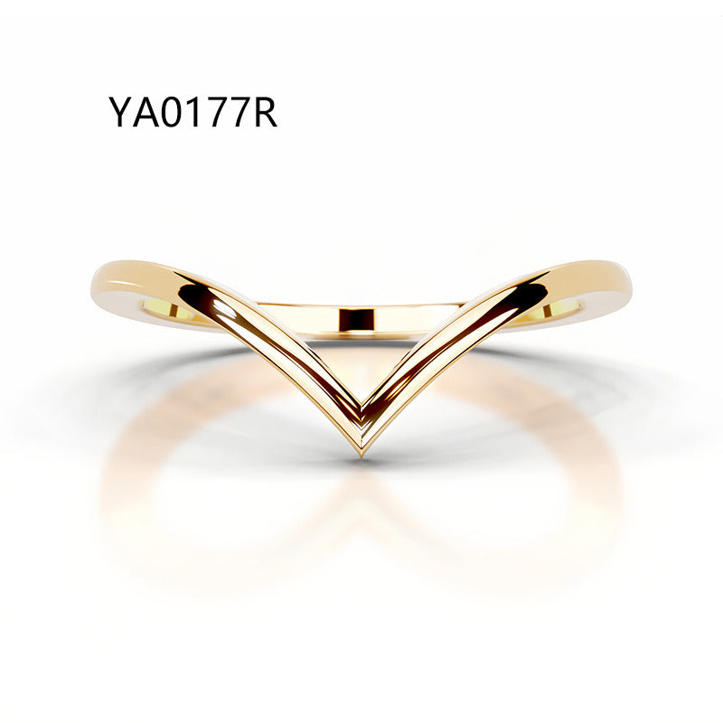 Kemstone S925 Gold D–E VVS Curved Moissanite Rings Wedding Band