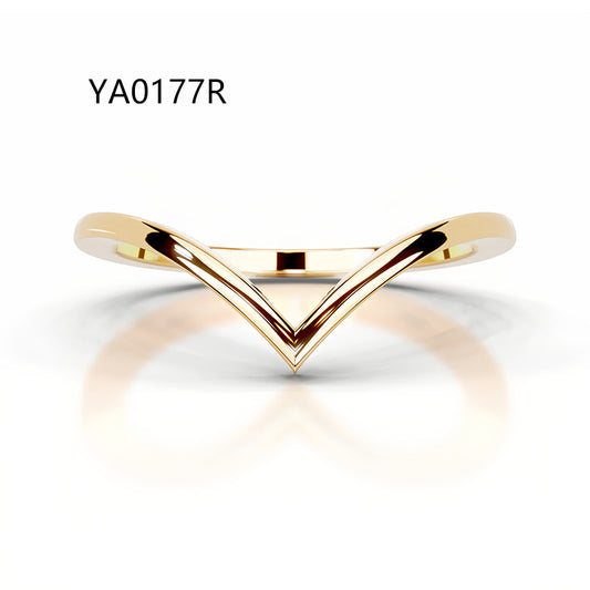 Kemstone S925 Gold D–E VVS Curved Moissanite Rings Wedding Band