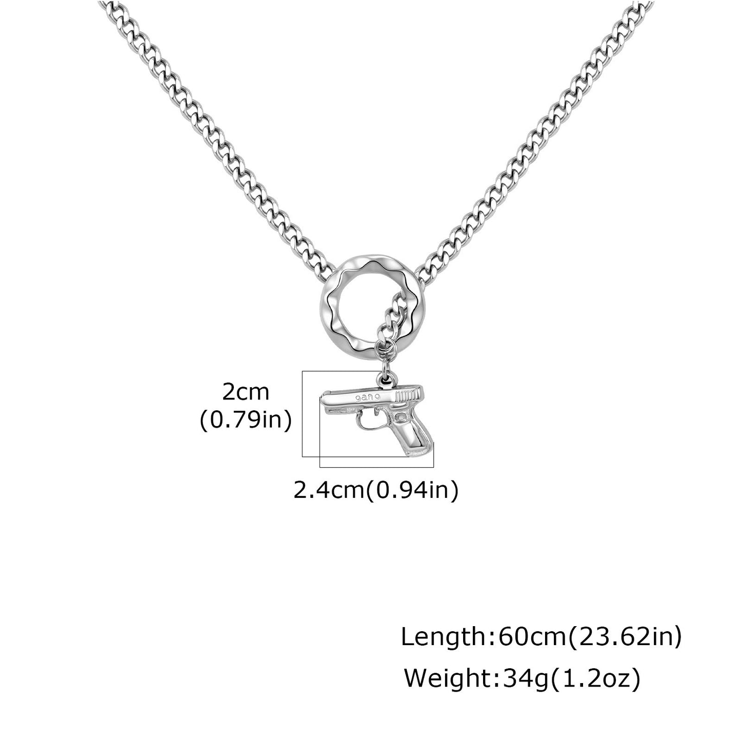 Kemstone Stainless Steel O Ring Pendant Necklace for Men NC-2785