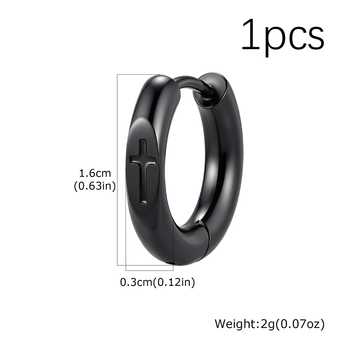 Kemstone Cross Hoop Earrings for Men Stainless Steel EH-870