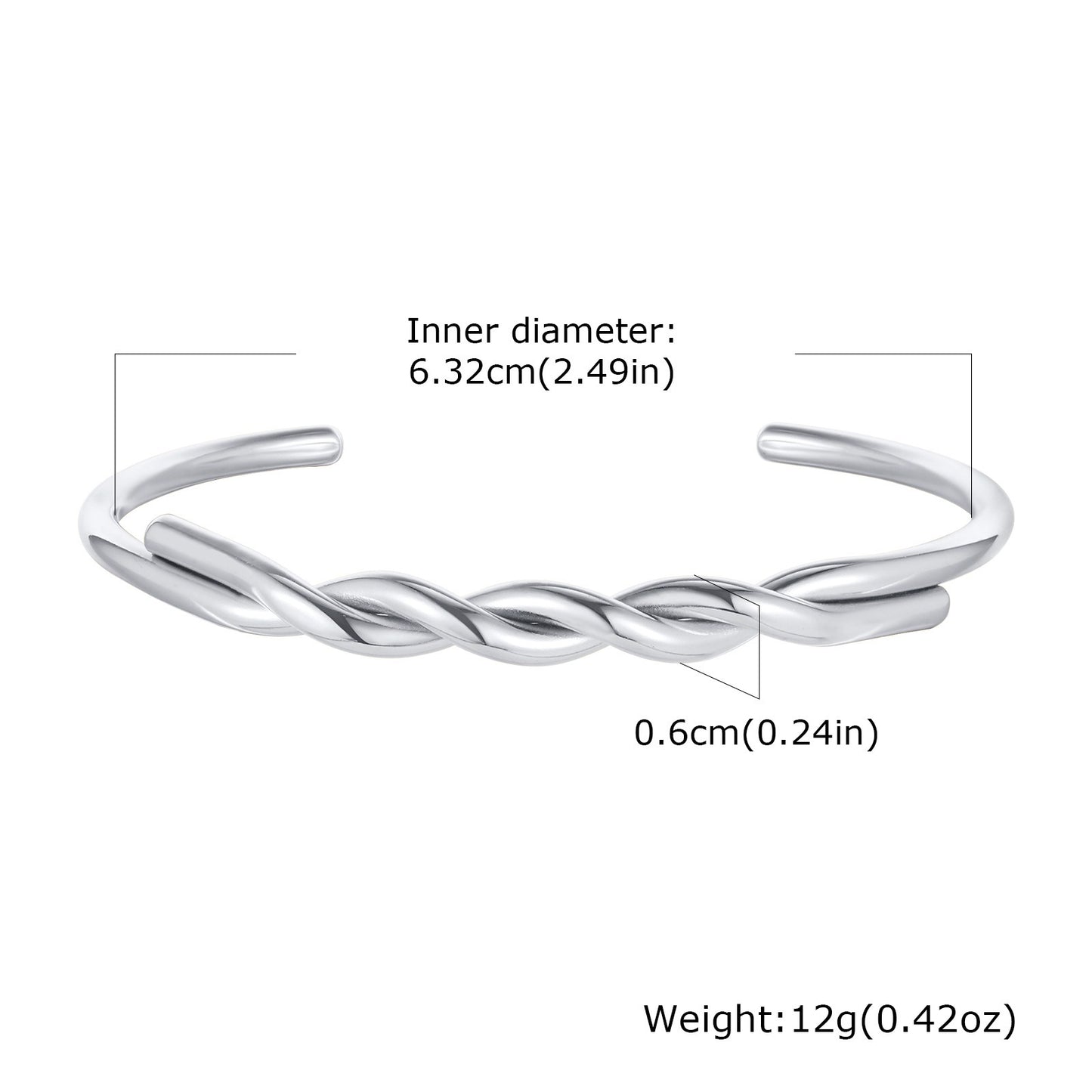 Brazalete abierto vintage de cable trenzado dorado – Joyería de acero inoxidable hipoalergénica para mujer (grabado personalizado disponible) B-606