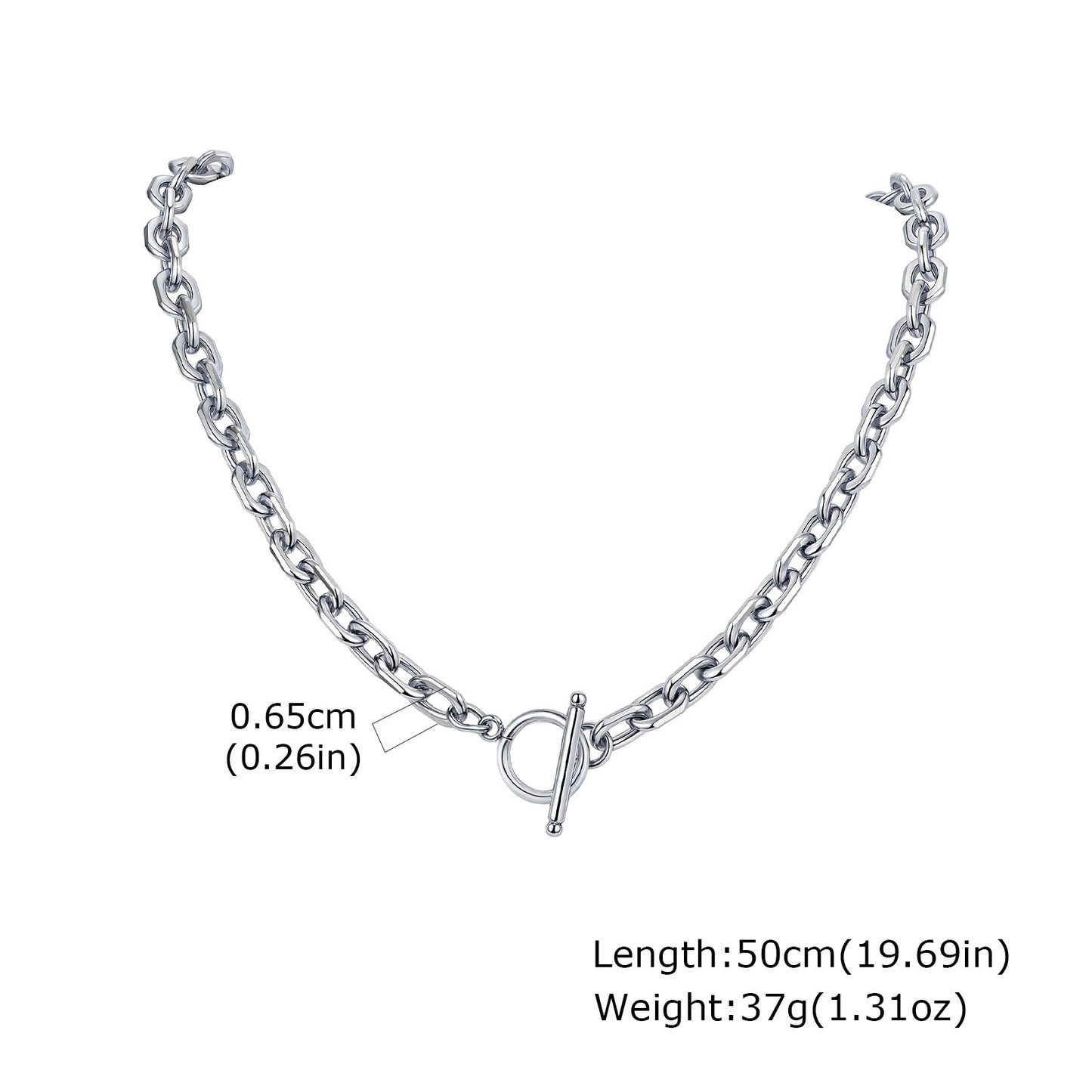 Kemstone Stainless Steel Toggle Chain Necklace for Men Minimalist NC-1762