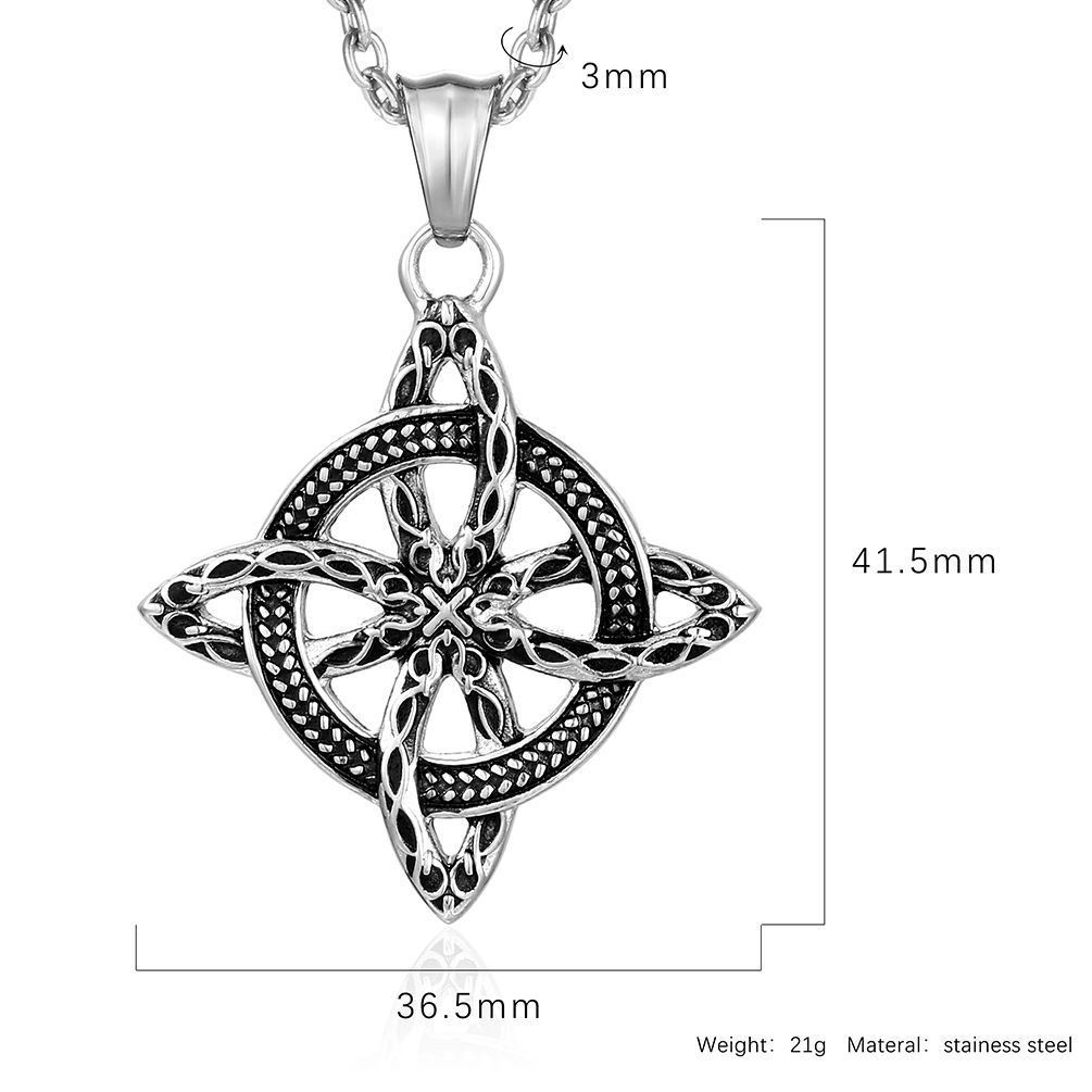 Kemstone Stainless Steel Celtic Knot Pendant Necklace for Men & Women K-PT508