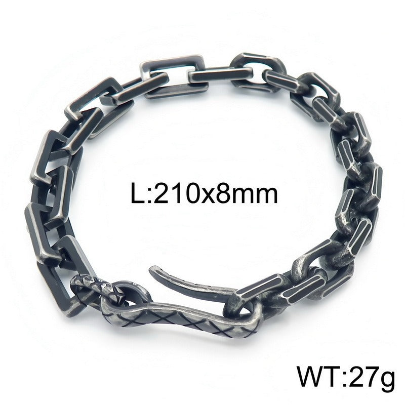 Kemstone Titanium Steel Mixed Link Bracelet for Men KB156607-KLHQ