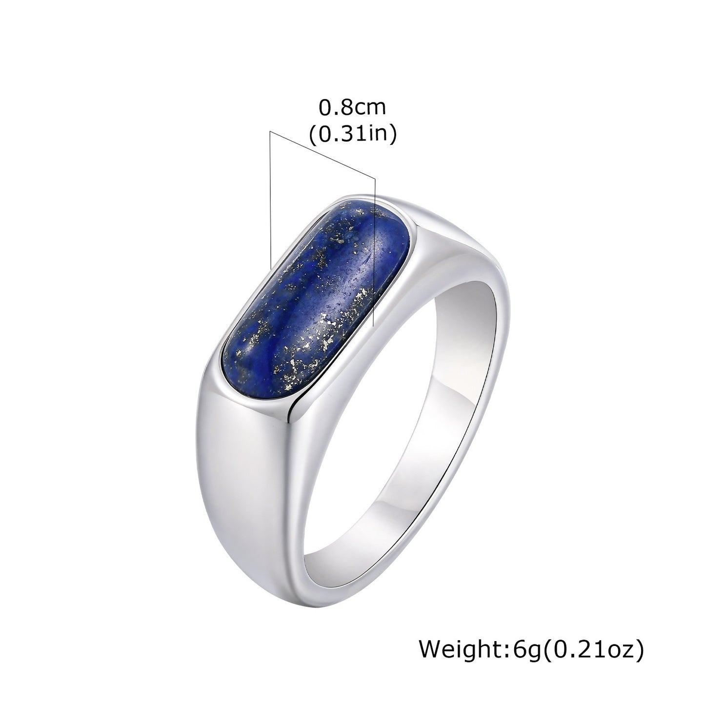 Kemstone Stainless Steel Lapis Lazuli Ring for Men – Oval RC-786