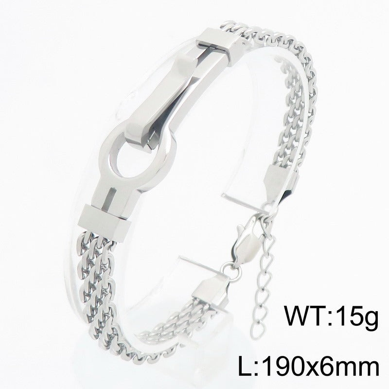 Kemstone Titanium Steel Multi-Row Chain Bracelet for Men KB213310-KFC
