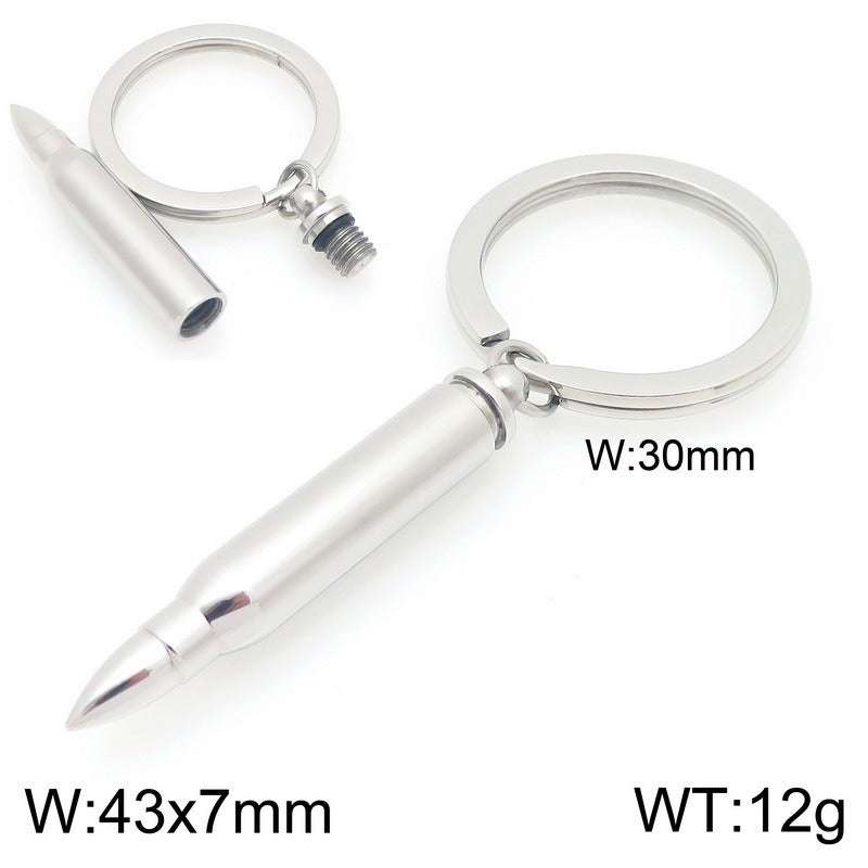 Kemstone Titanium Steel Bullet Keychain with Openable Shell Design KY1472-Z