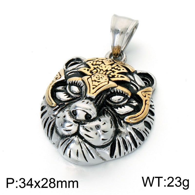 Kemstone Sculpted Animal & Mask Pendant Necklace for Men Stainless Steel KP118547-LU