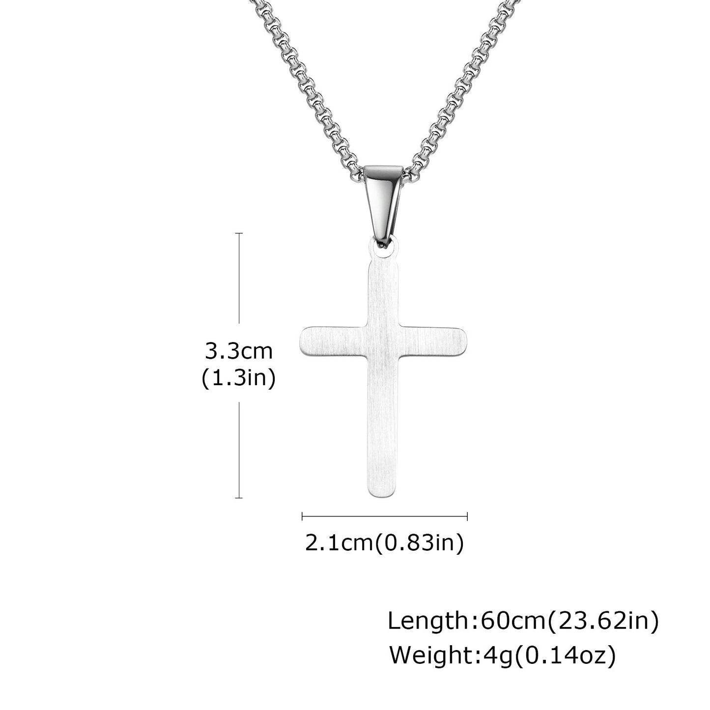 Kemstone Stainless Steel Brushed Cross Necklace for Men – Silver Gold Black PN-2078