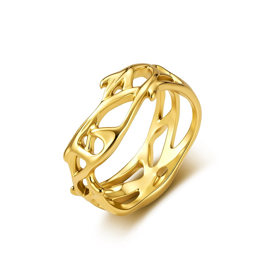 Kemstone Thorn Vine Ring for Men & Women Stainless Steel K-R1243