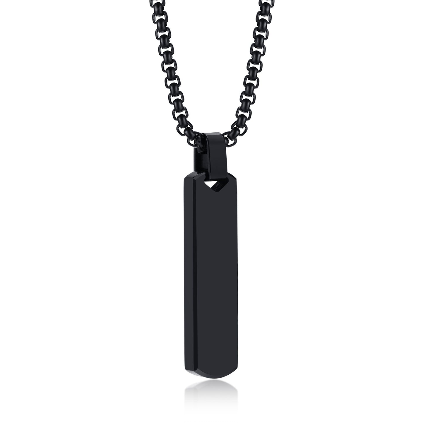 Collar con colgante de barra geométrica minimalista de acero inoxidable personalizable Kemstone - Joyería unisex personalizada para uso diario y regalos PN-1676