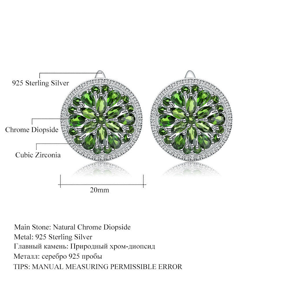Pendientes Kemstone de plata de ley 925 con granate rojo y detalles de circonita cúbica, diseño original, hechos a mano, K245023E