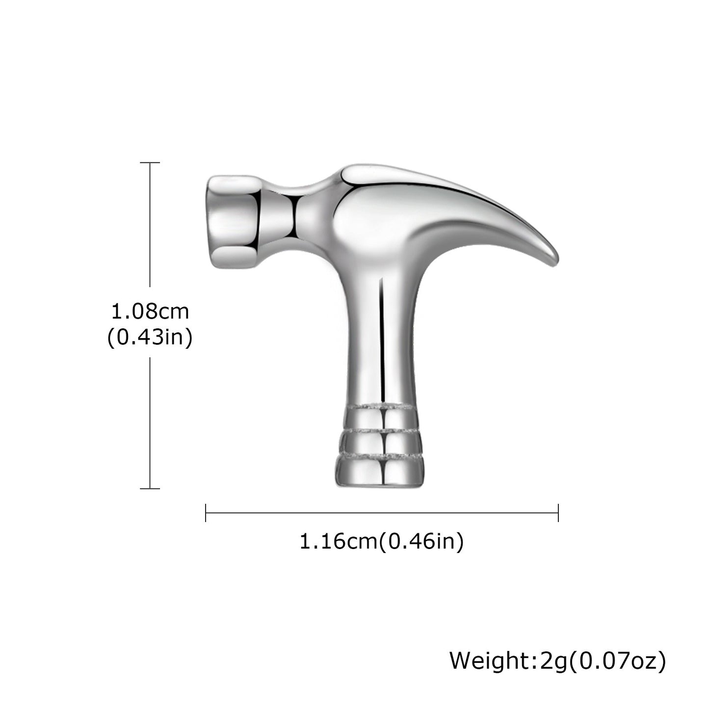 Kemstone Stainless Steel Hammer Stud Earrings for Men – Silver ES-604
