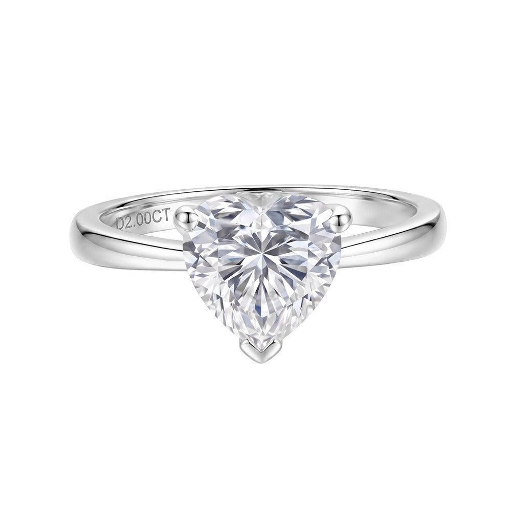 Kemstone 2CT Heart Moissanite Ring for Women 925 Sterling Silver SMOR49