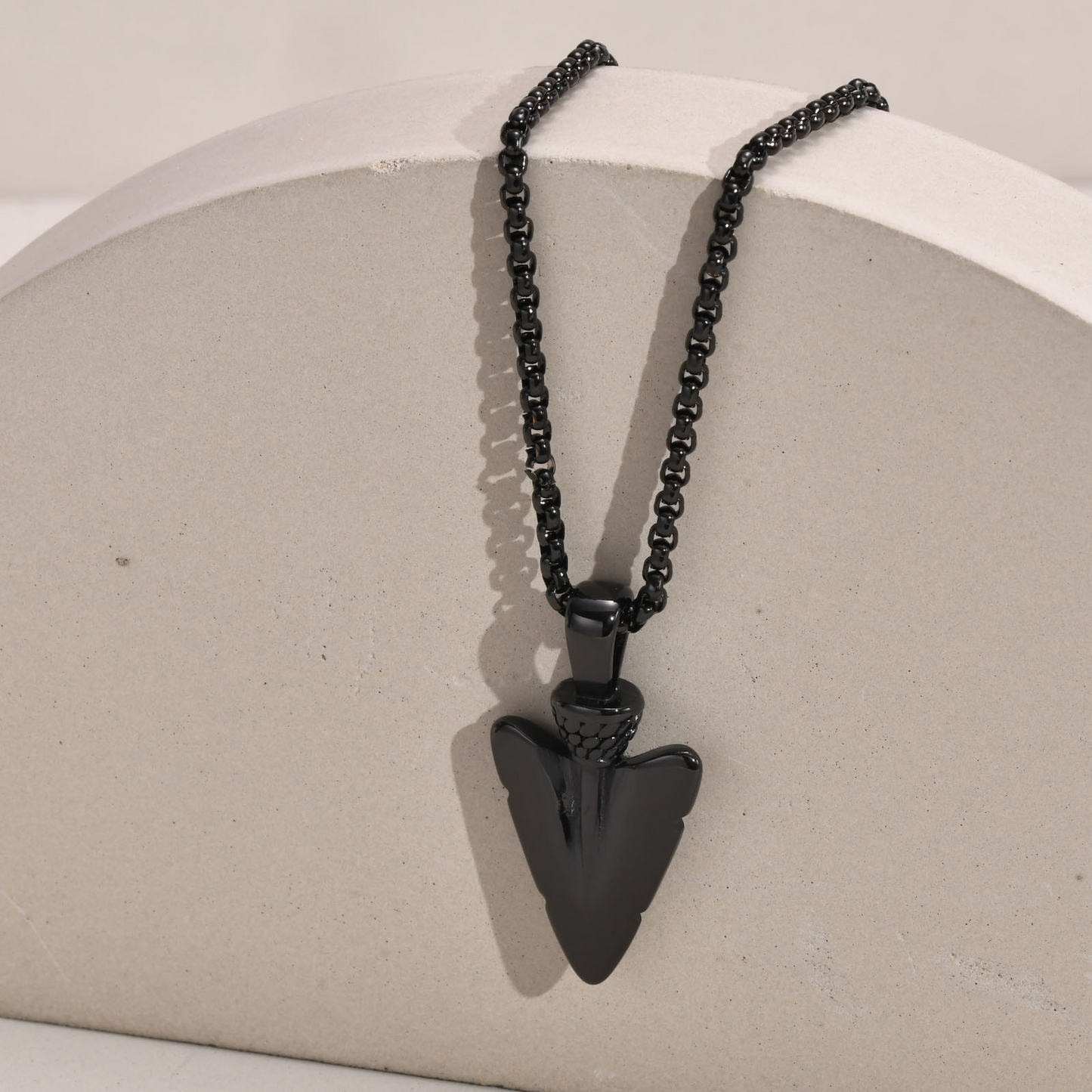 Kemstone Stainless Steel Arrow Pendant Necklace for Men PN-1663