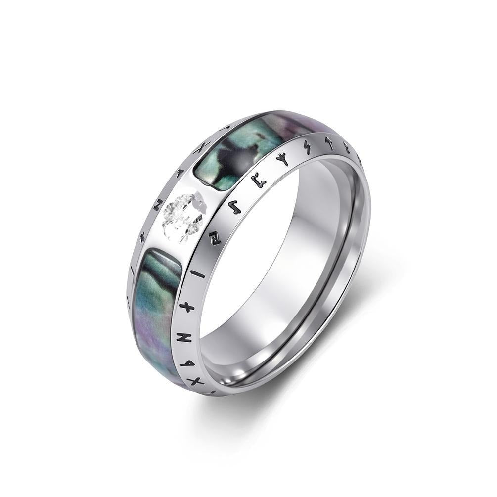 Kemstone Viking Rune Ring for Men Stainless Steel Tree of Life Engraved Band K-R1211