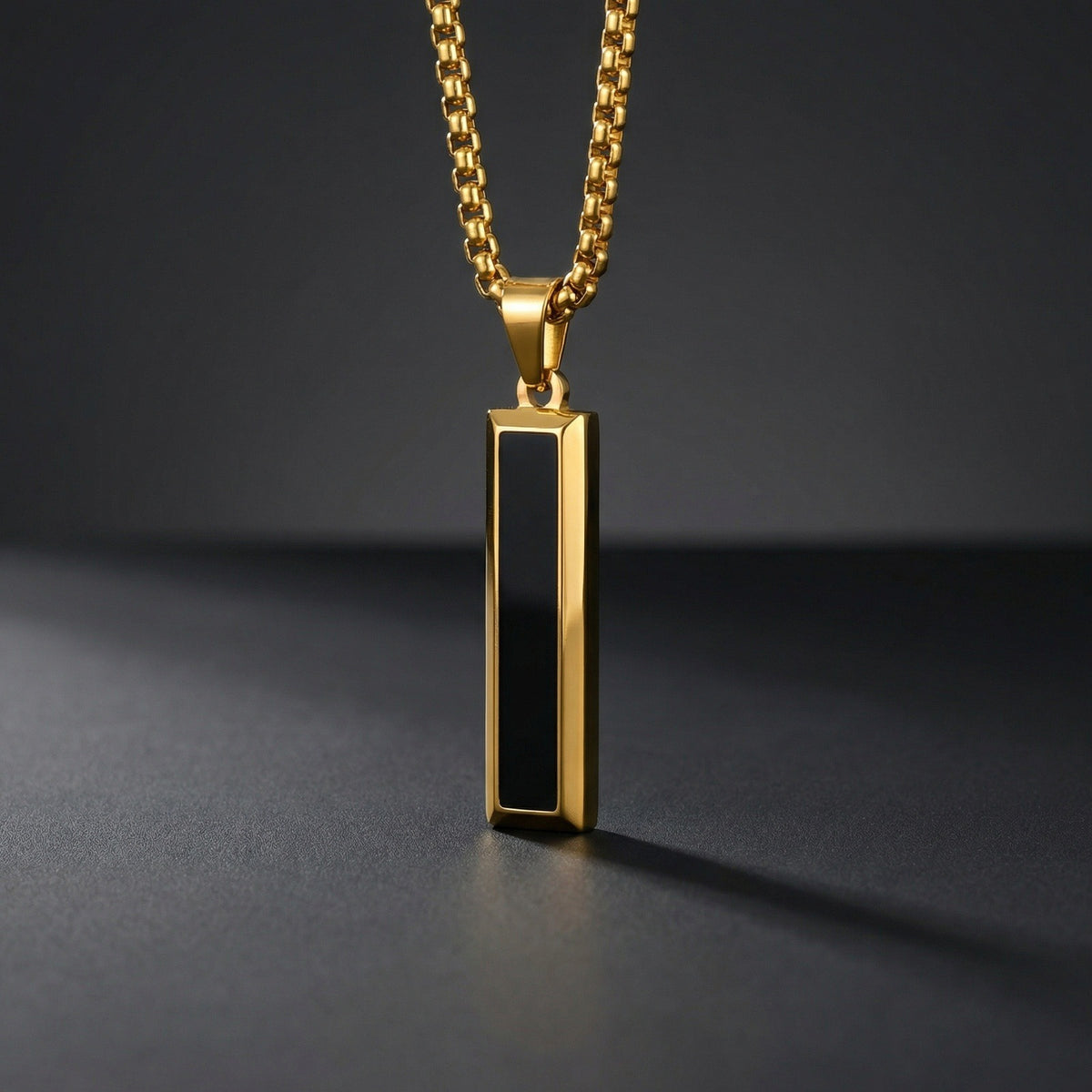 Kemstone Geometric Bar Pendant Necklace for Men Stainless Steel Tiger Eye & Turquoise Styles PN-2221