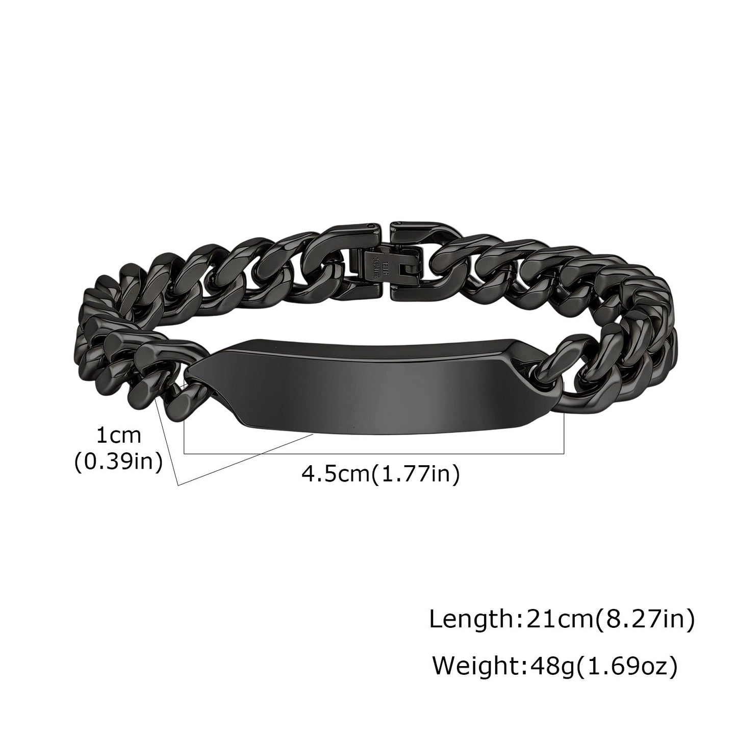 Kemstone Stainless Steel Cuban Chain Curved Plate Bracelet Men Retro Punk Hip Hop BR-2796