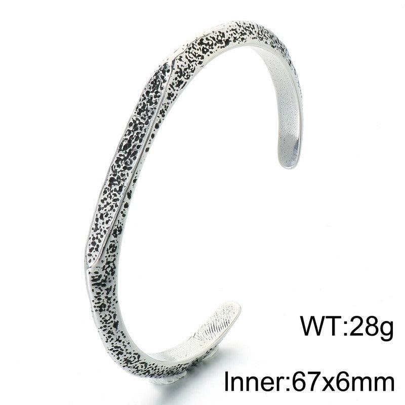 Kemstone Titanium Steel Snake Cuff Bracelet for Men Vintage Scale Design KB214265-LU