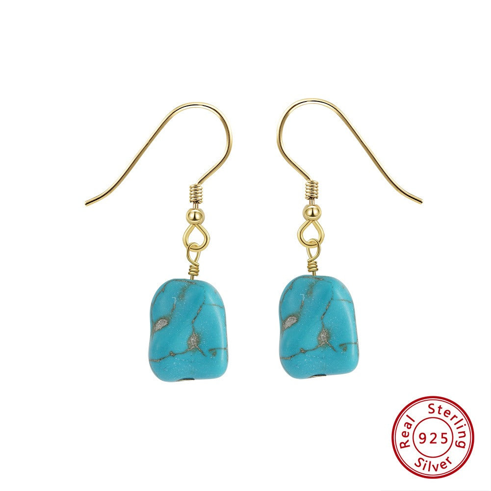 Kemstone Turquoise Drop Earrings for Women 925 Sterling Silver Vintage GME45