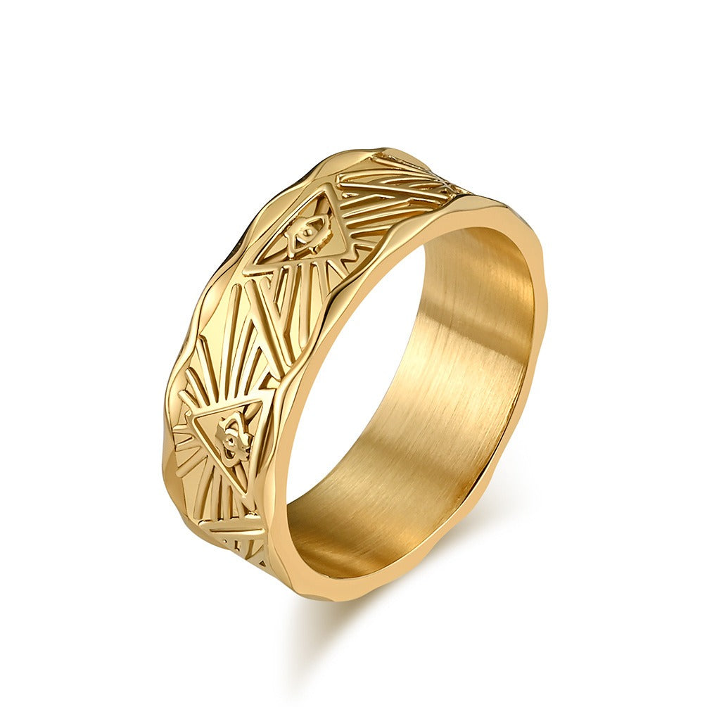 Kemstone Stainless Steel Horus Eye Ring for Men K-R820