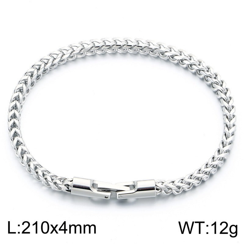 Kemstone Titanium Steel Braided Chain Bracelet for Men Textured Woven Link KB214403-KFC