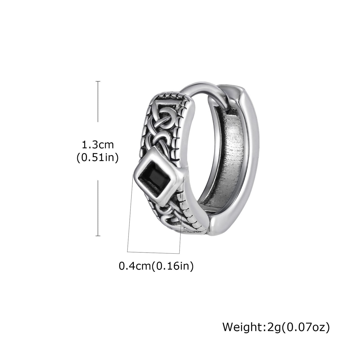 Kemstone Stainless Steel Cross Hoop Earrings – Structured Frame & Drop Detail EH-787